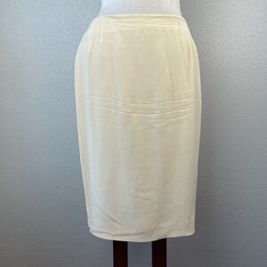 Liz Claiborne Collection Cream Silk Midi Skirt Size 10 EUC